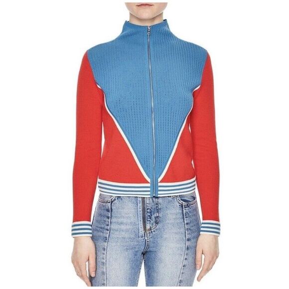 Sandro Aiden Colorblock Zip Cardigan - Picture 1 of 16